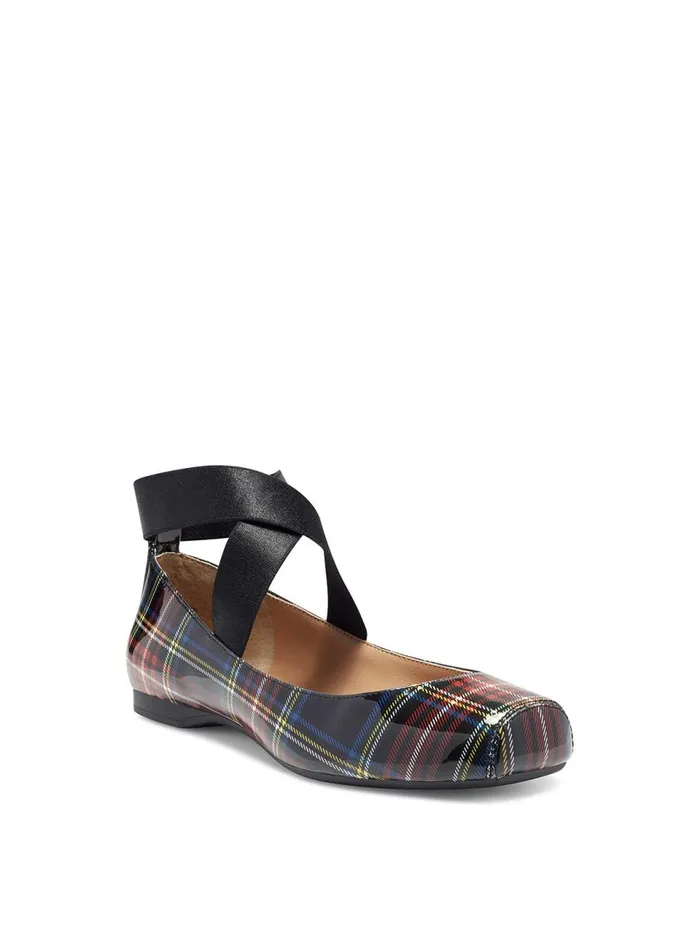 Women Flats Jessica Simpson Mandalaye Ballet Flat In Patent Plaid Patent Plaid