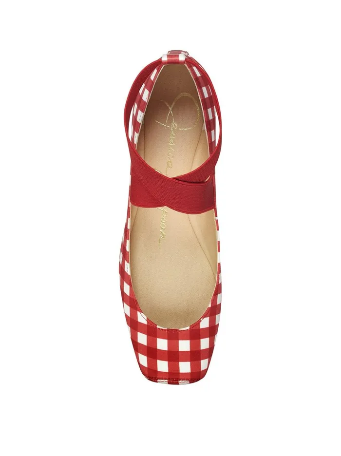 Women Flats Jessica Simpson Mandalaye Ballet Flat In Red Check Red Check