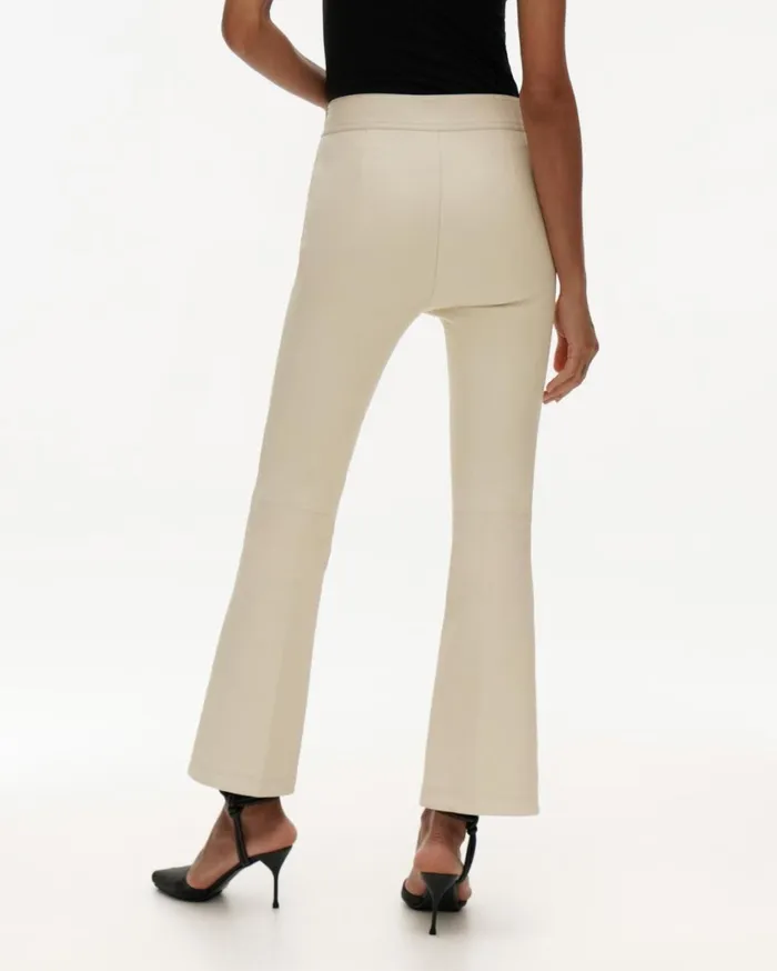 Women Flr Leather Legging Winter White Helmut Lang Pants