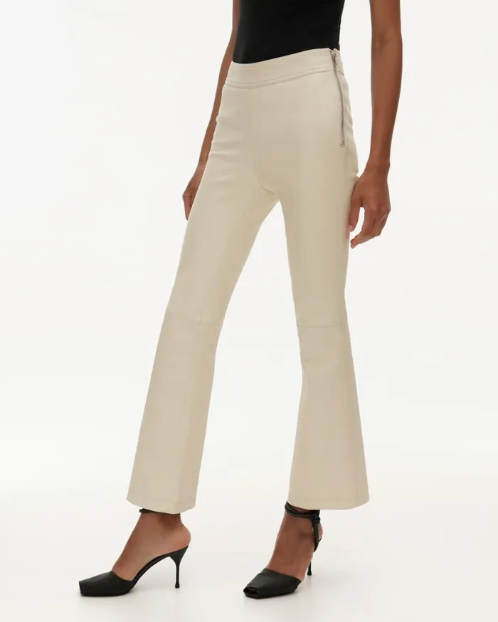 Women Flr Leather Legging Winter White Helmut Lang Pants