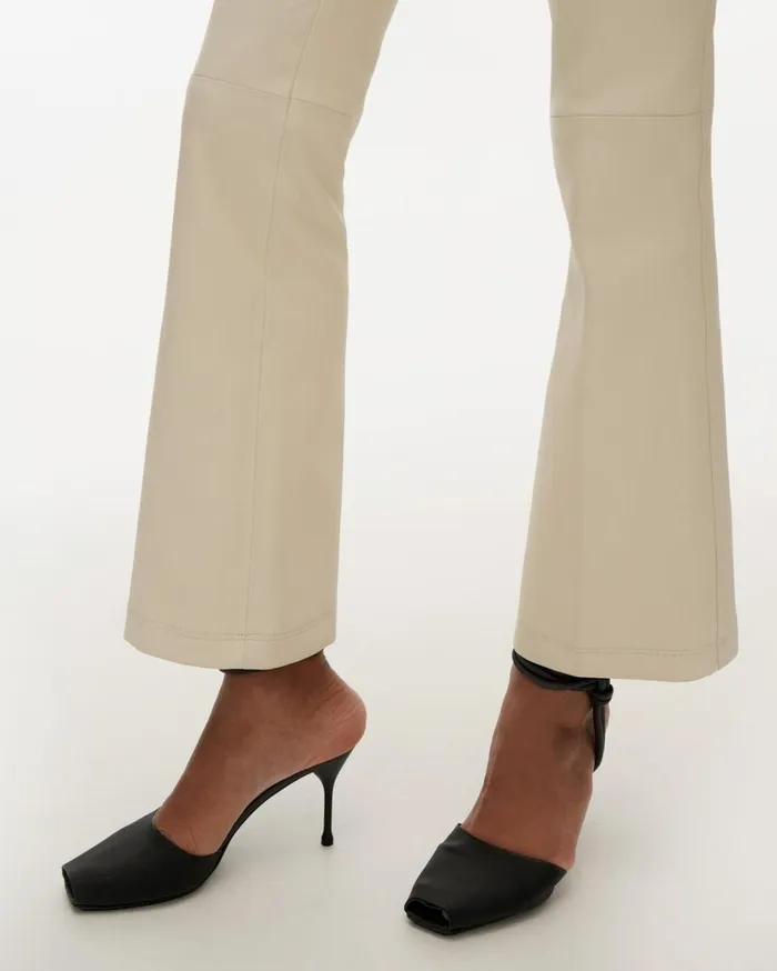 Women Flr Leather Legging Winter White Helmut Lang Pants