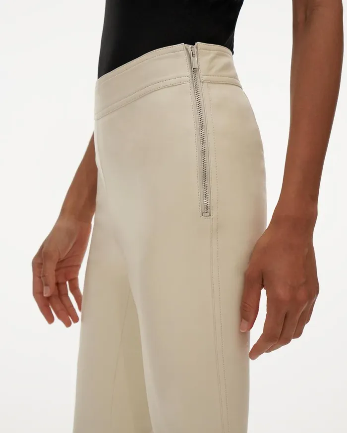 Women Flr Leather Legging Winter White Helmut Lang Pants