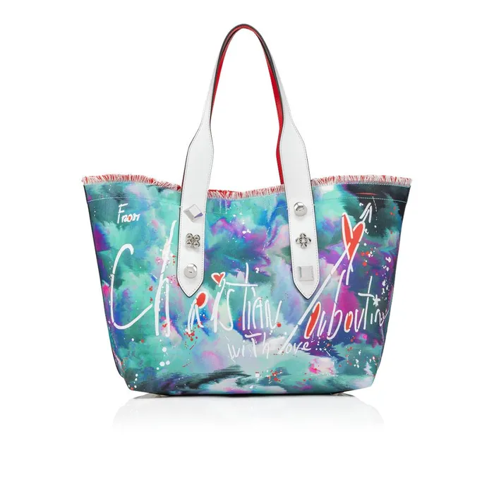 Women Frangibus Medium Tote Bag 8211 Canva Melancholia Print Calf Leather And Spikes 8211 Multicolor Multicolor Christian Louboutin Shoulder Bags Women Frangibus Medium Tote Bag 8211 Canva Melancholia Print Calf Leather And Spikes 8211 Multicolor Multicolor Christian Louboutin Shoulder Bags