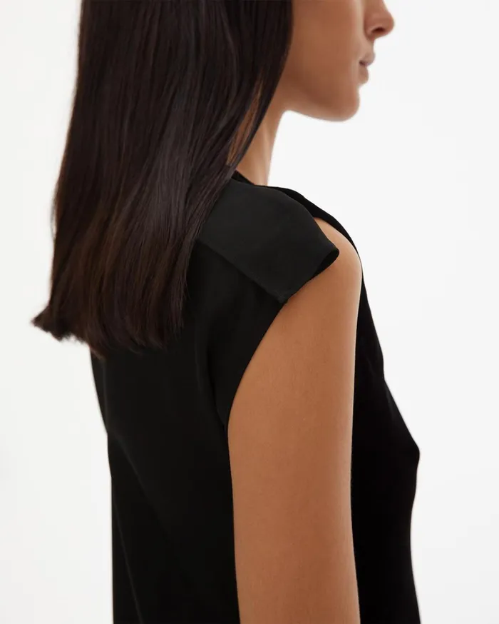 Women Front Velvet Shift Dress Black Helmut Lang Dresses