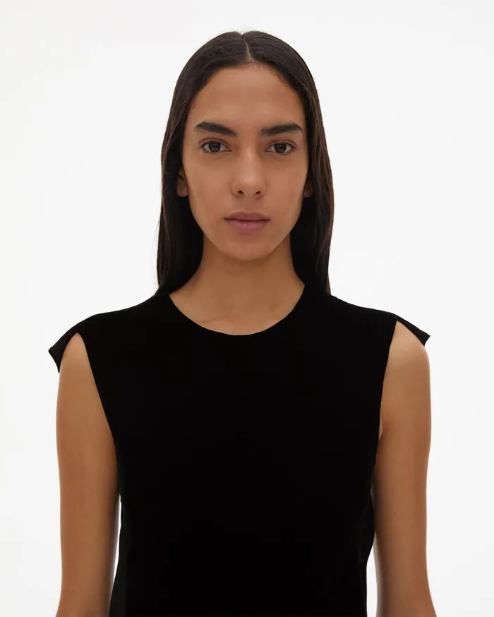Women Front Velvet Shift Dress Black Helmut Lang Dresses