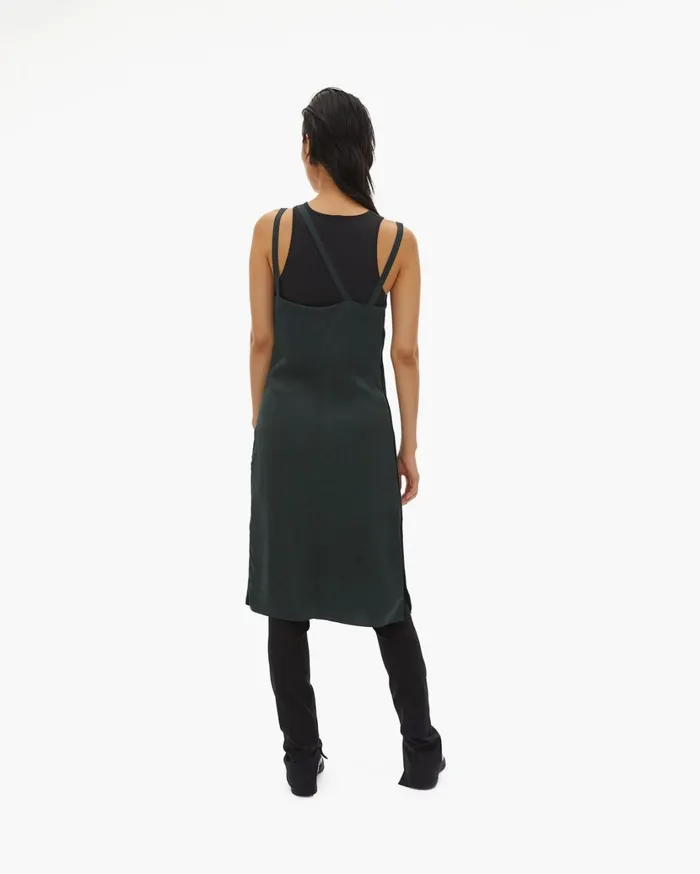 Women Front Velvet Slip Dress Forest Helmut Lang Dresses