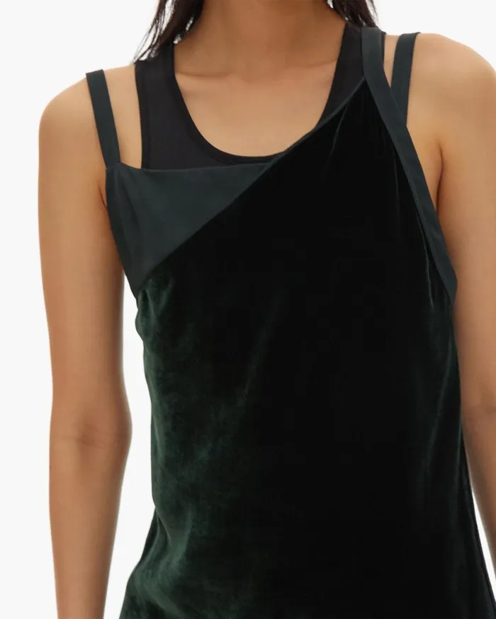 Women Front Velvet Slip Dress Forest Helmut Lang Dresses