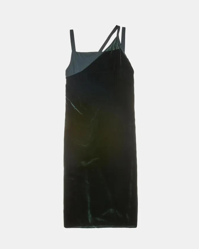 Women Front Velvet Slip Dress Forest Helmut Lang Dresses