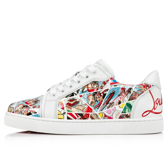 Women Fun Vieira Sneakers 8211 Patent Calf Comics Print 8211 Multicolor Multicolor Christian Louboutin Sneakers