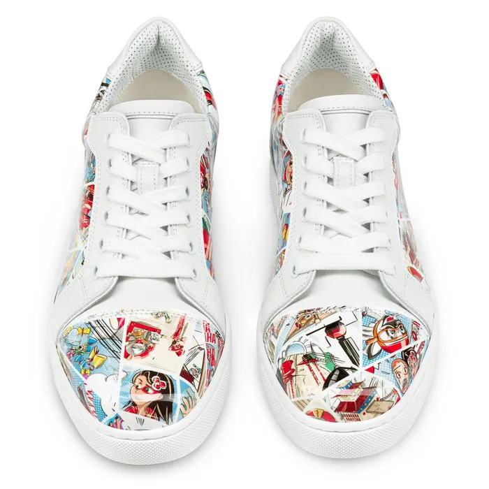Women Fun Vieira Sneakers 8211 Patent Calf Comics Print 8211 Multicolor Multicolor Christian Louboutin Sneakers