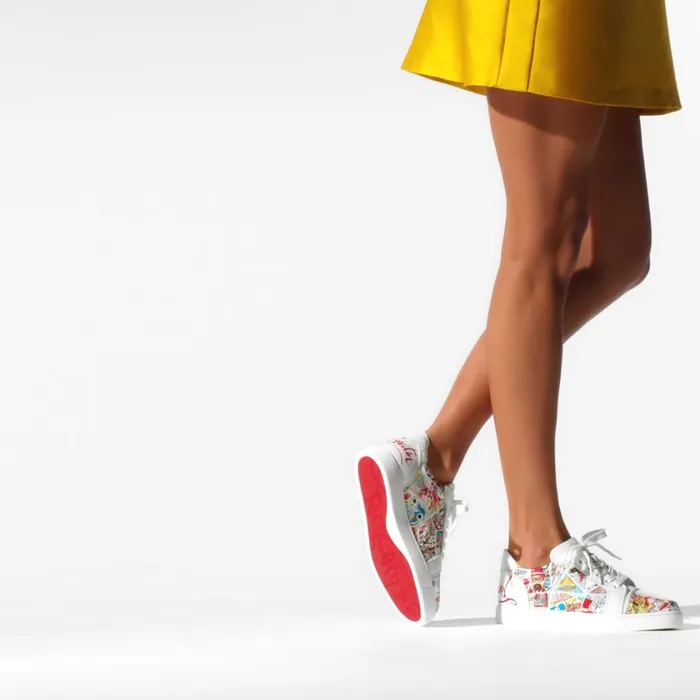 Women Fun Vieira Sneakers 8211 Patent Calf Comics Print 8211 Multicolor Multicolor Christian Louboutin Sneakers
