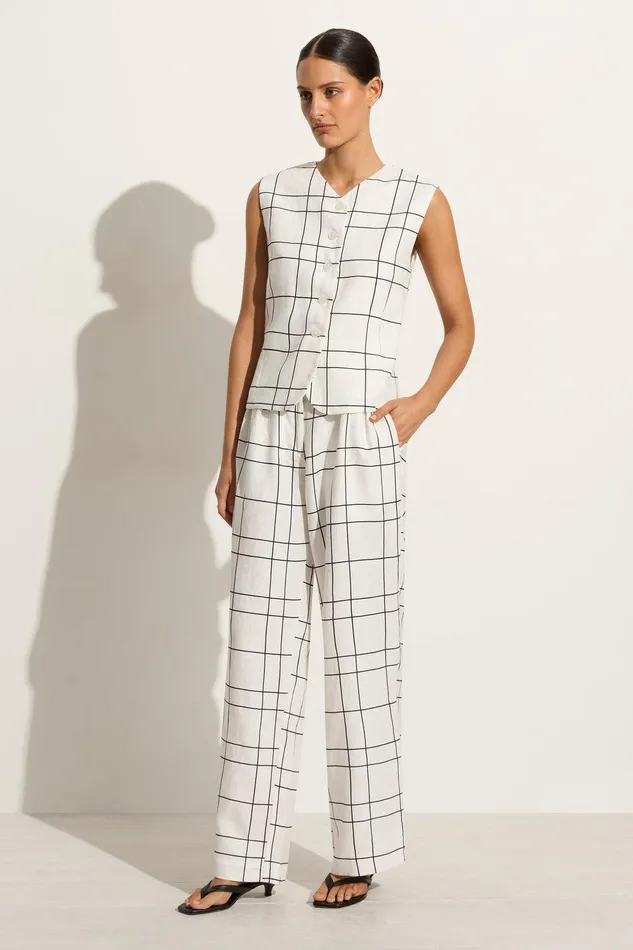 Women Genio Vest Letizia Check White Faithfull The Brand Tops Women Genio Vest Letizia Check White Faithfull The Brand Tops