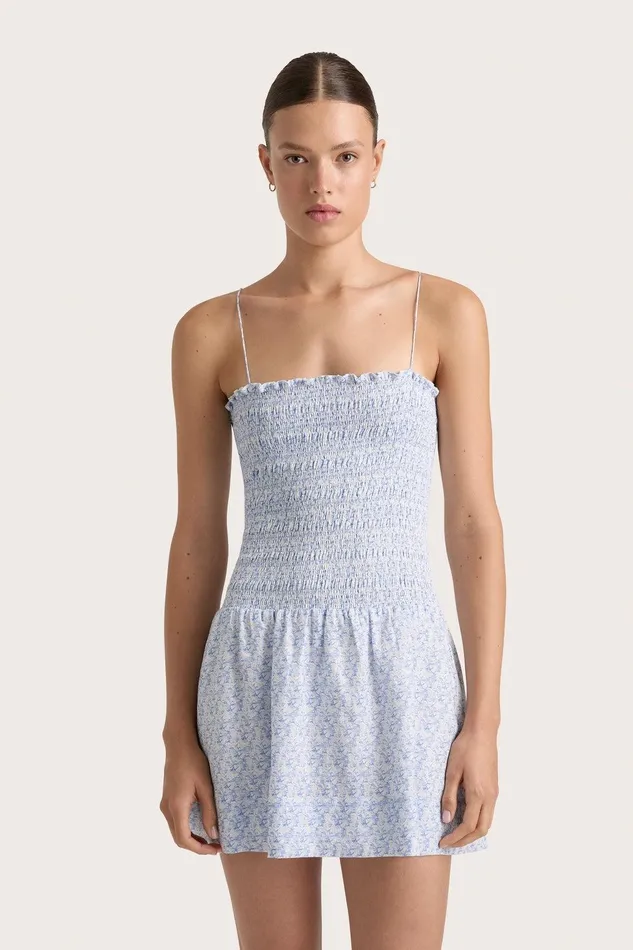 Women Geriba Mini Dress Leilani Mid Blue Faithfull The Brand Dresses Women Geriba Mini Dress Leilani Mid Blue Faithfull The Brand Dresses