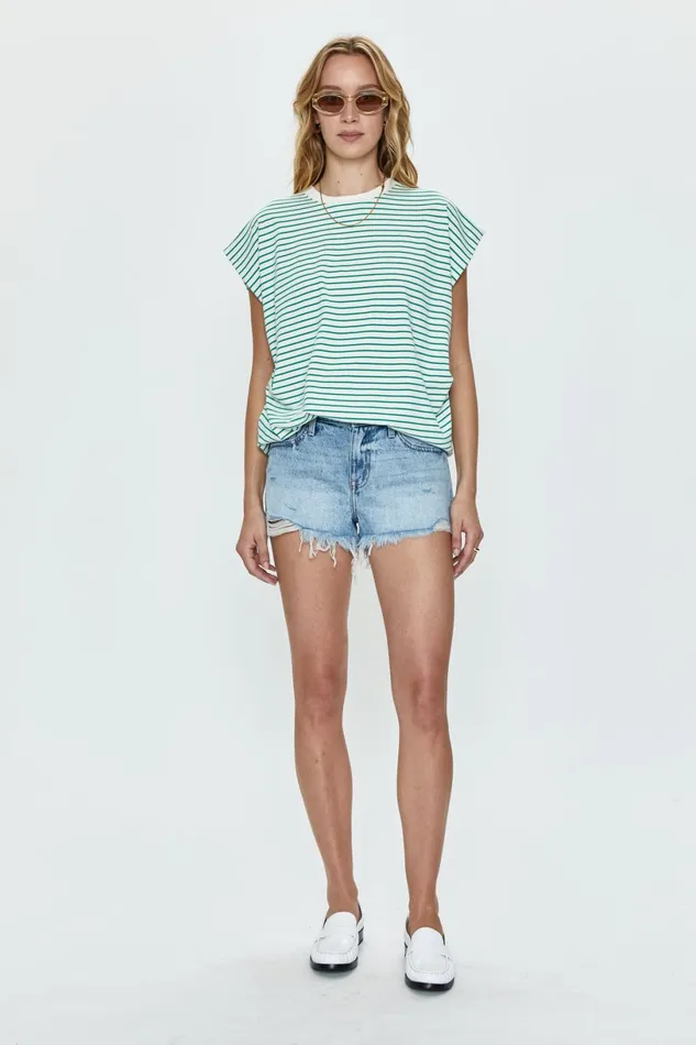 Women Gigi Low Rise Short 8211 Vivid Distressed Pistola Denim Shorts