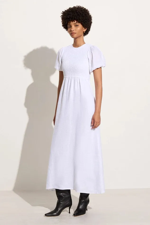 Women Gloria Midi Dress White 8211 Final Sale Faithfull The Brand Dresses Women Gloria Midi Dress White 8211 Final Sale Faithfull The Brand Dresses