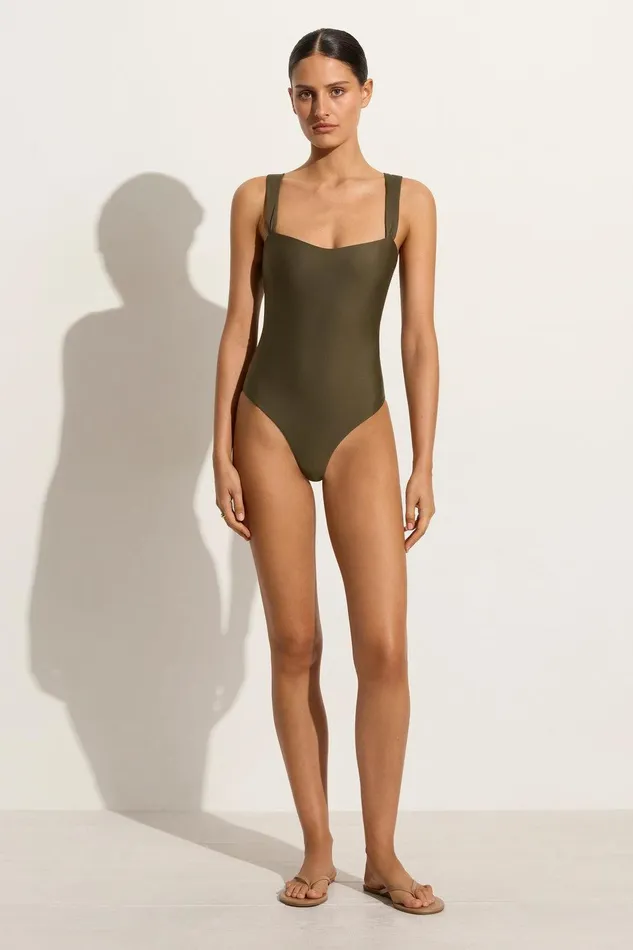 Women Grazie One Piece Khaki 8211 Final Sale Faithfull The Brand Swim