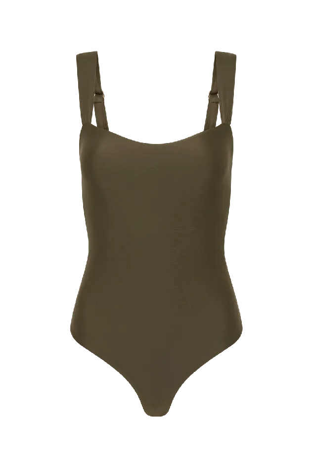 Women Grazie One Piece Khaki 8211 Final Sale Faithfull The Brand Swim
