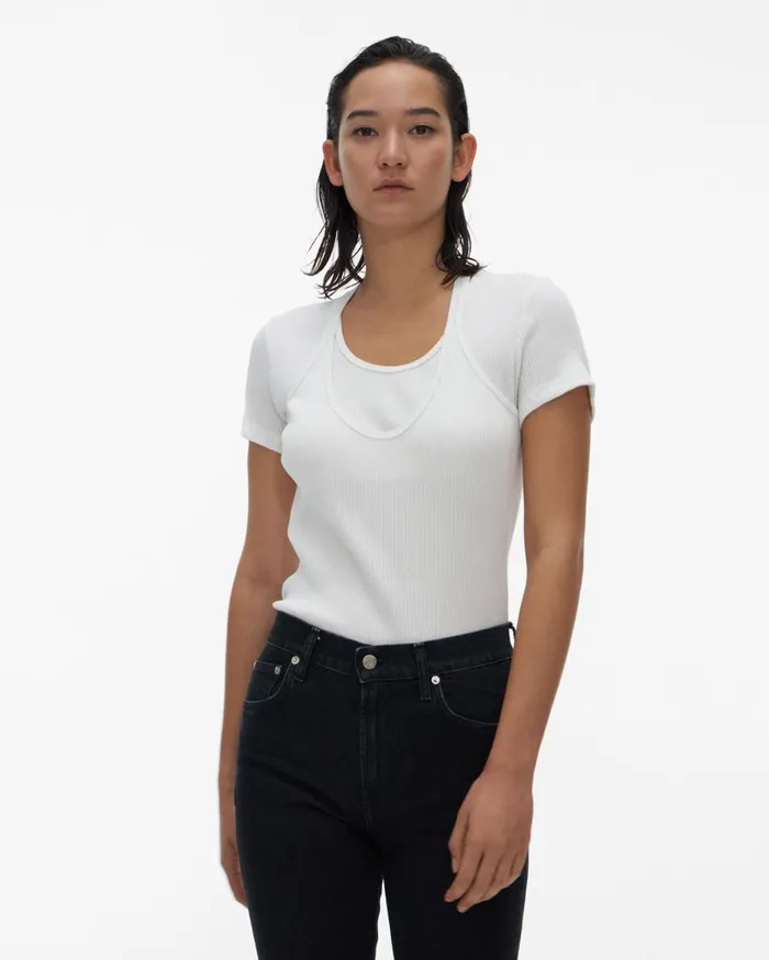 Women Halter Tee Chalk White Helmut Lang TShirts and Sweatshirts