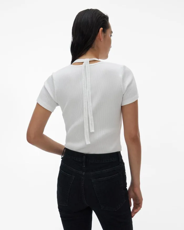 Women Halter Tee Chalk White Helmut Lang TShirts and Sweatshirts