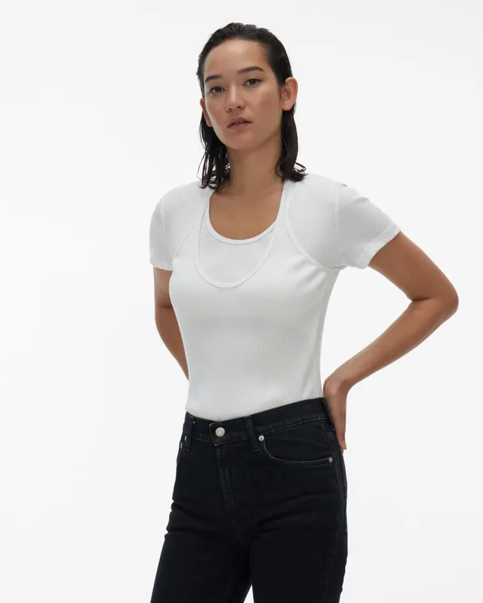 Women Halter Tee Chalk White Helmut Lang TShirts and Sweatshirts