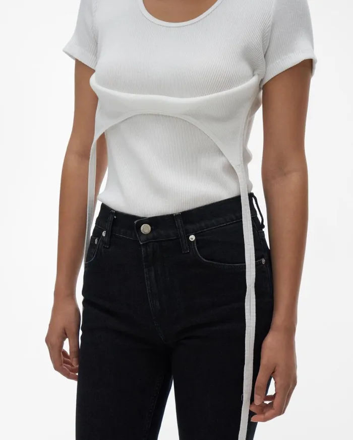 Women Halter Tee Chalk White Helmut Lang TShirts and Sweatshirts