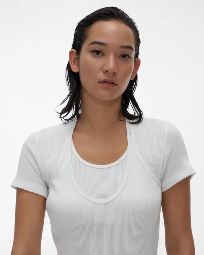 Women Halter Tee Chalk White Helmut Lang TShirts and Sweatshirts