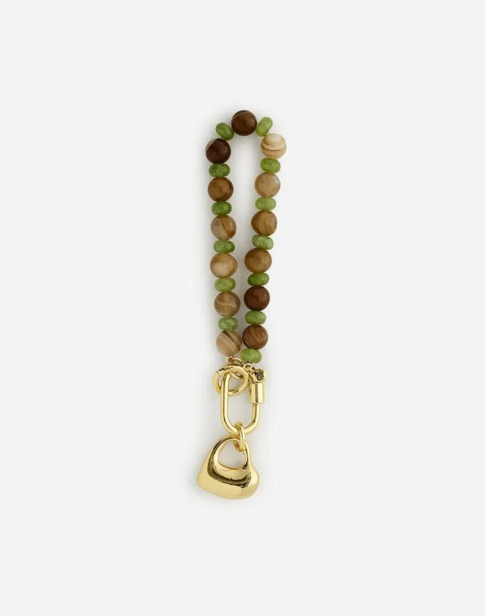 Women Heart Beaded Bag Charm Dark Carob Madewell Bags