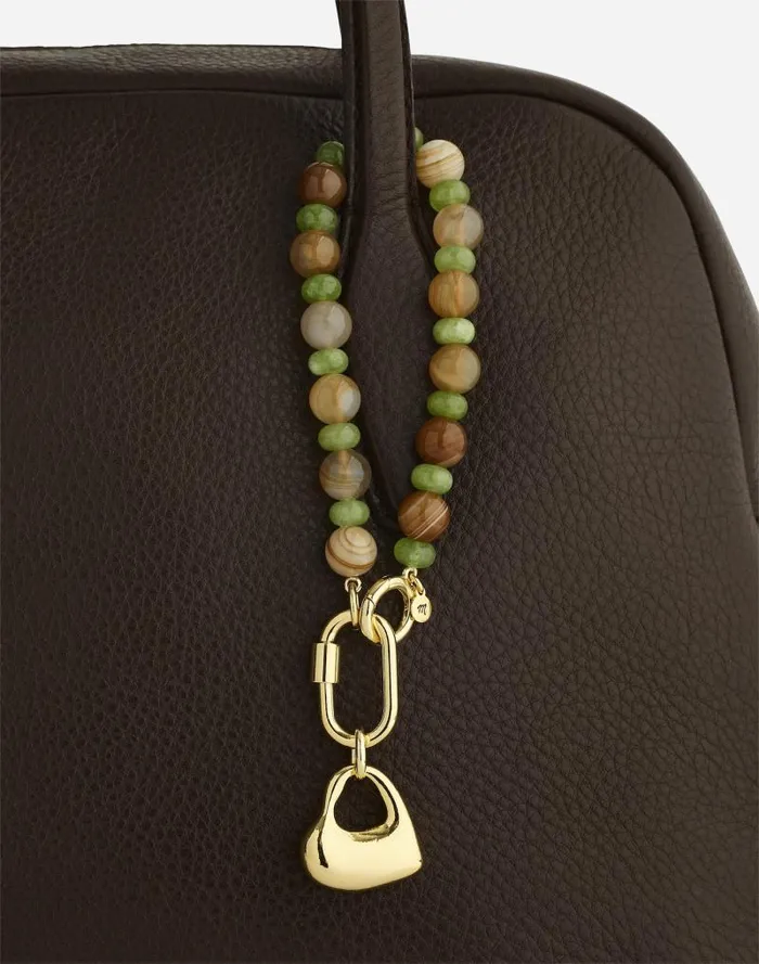 Women Heart Beaded Bag Charm Dark Carob Madewell Bags