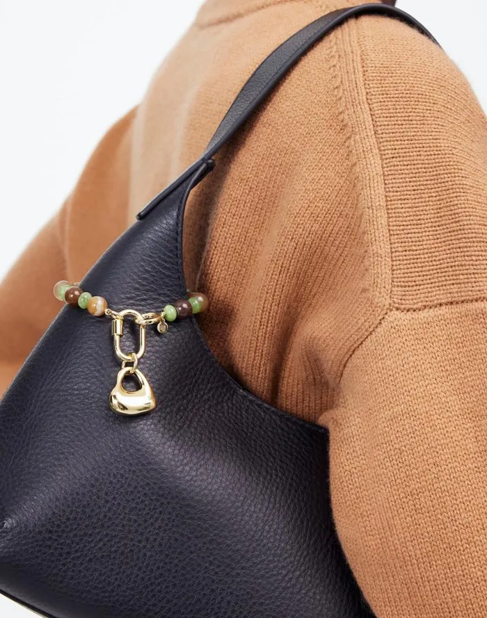 Women Heart Beaded Bag Charm Dark Carob Madewell Bags