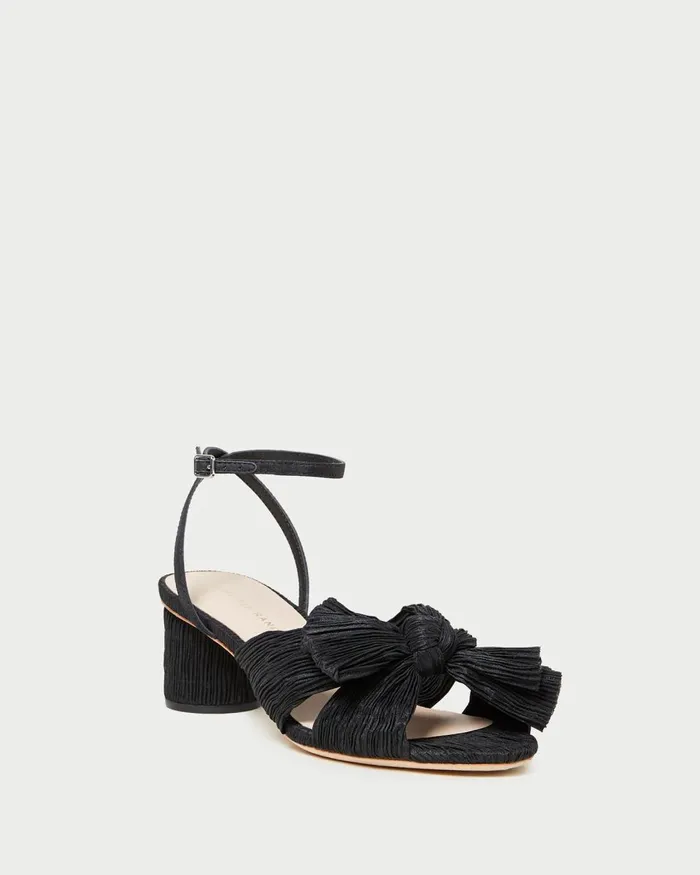 Women Heeled Sandals Loeffler Randall Dahlia Black Pleated Bow Heel I Heeled Sandals I Footwear Women Heeled Sandals Loeffler Randall Dahlia Black Pleated Bow Heel I Heeled Sandals I Footwear