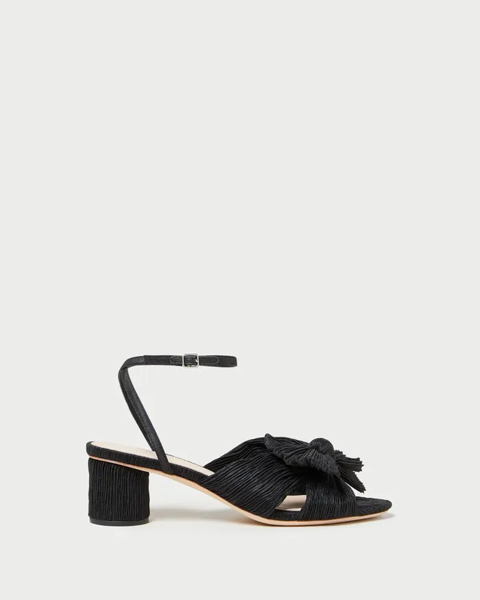 Women Heeled Sandals Loeffler Randall Dahlia Black Pleated Bow Heel I Heeled Sandals I Footwear Women Heeled Sandals Loeffler Randall Dahlia Black Pleated Bow Heel I Heeled Sandals I Footwear