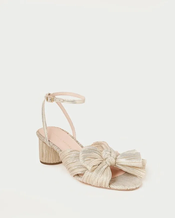 Women Heeled Sandals Loeffler Randall Dahlia Platinum Bow Heel