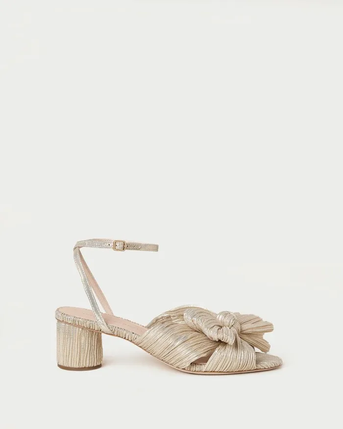 Women Heeled Sandals Loeffler Randall Dahlia Platinum Bow Heel Women Heeled Sandals Loeffler Randall Dahlia Platinum Bow Heel
