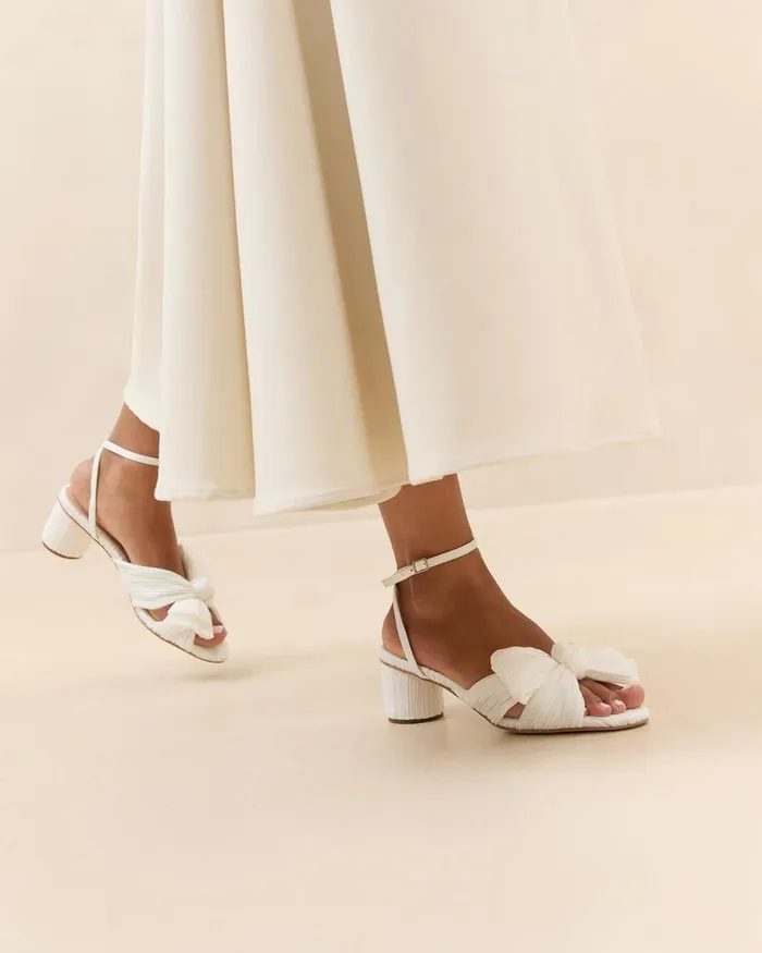 Women Heeled Sandals Loeffler Randall Dahlia White Pleated Bow Heel L Heeled Sandals L Footwear Women Heeled Sandals Loeffler Randall Dahlia White Pleated Bow Heel L Heeled Sandals L Footwear
