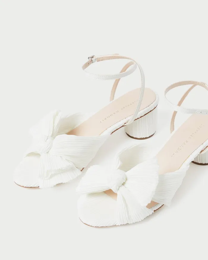 Women Heeled Sandals Loeffler Randall Dahlia White Pleated Bow Heel L Heeled Sandals L Footwear Women Heeled Sandals Loeffler Randall Dahlia White Pleated Bow Heel L Heeled Sandals L Footwear
