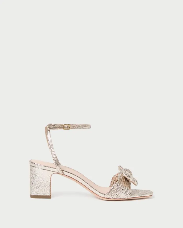 Women Heeled Sandals Loeffler Randall Kimora Champagne Pleated Bow Heel I Heeled Sandals I Footwear Women Heeled Sandals Loeffler Randall Kimora Champagne Pleated Bow Heel I Heeled Sandals I Footwear