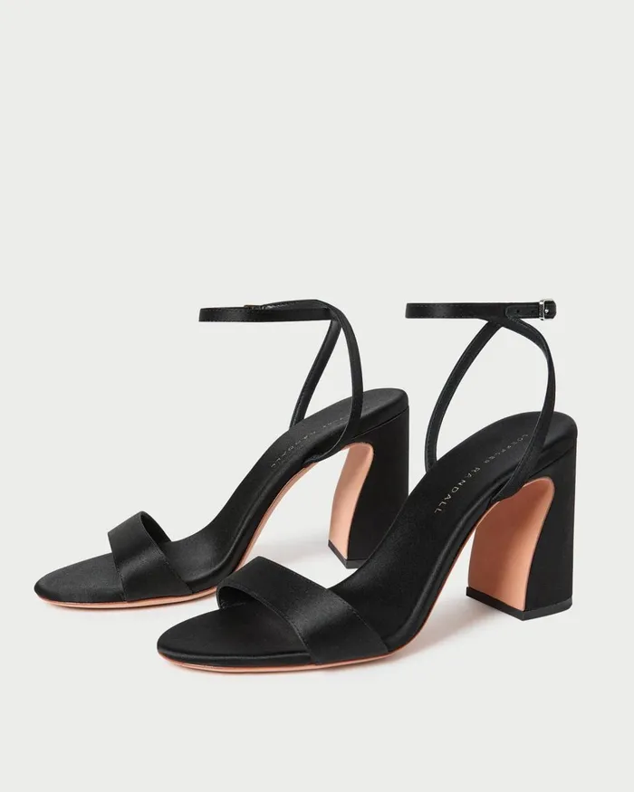 Women Heeled Sandals Loeffler Randall Malia Black Satin Heeled Sandal Women Heeled Sandals Loeffler Randall Malia Black Satin Heeled Sandal