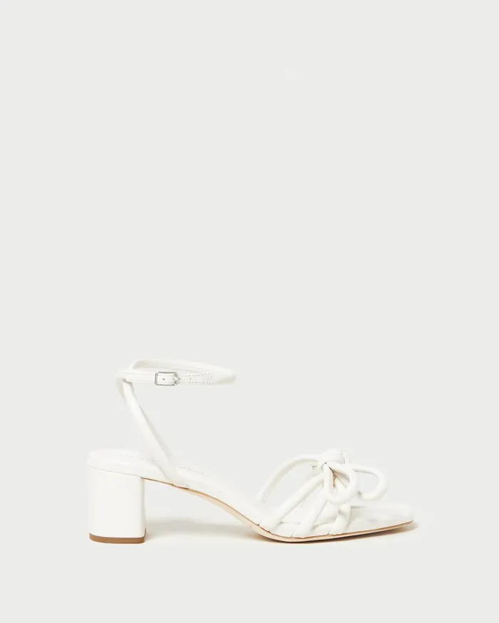Women Heeled Sandals Loeffler Randall Mikel White Bow MidHeel Sandal I Heeled Sandals I Footwear