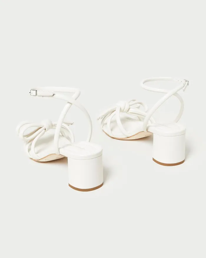 Women Heeled Sandals Loeffler Randall Mikel White Bow MidHeel Sandal I Heeled Sandals I Footwear