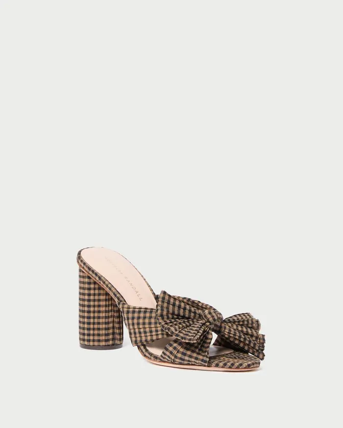 Women Heeled Sandals Loeffler Randall Penny BrownBlack Bow Heel