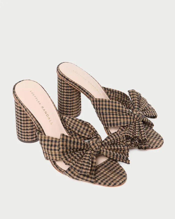 Women Heeled Sandals Loeffler Randall Penny BrownBlack Bow Heel Women Heeled Sandals Loeffler Randall Penny BrownBlack Bow Heel