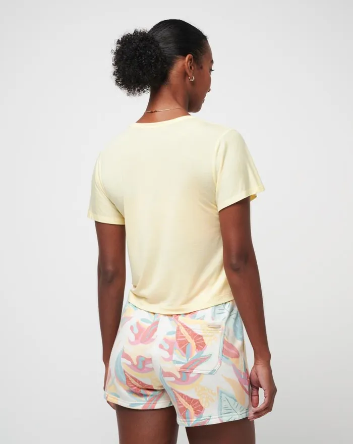 Women HERMOSA BEACH TISSUE TOP Heather Pale Banana TravisMathew Shirts and Tops