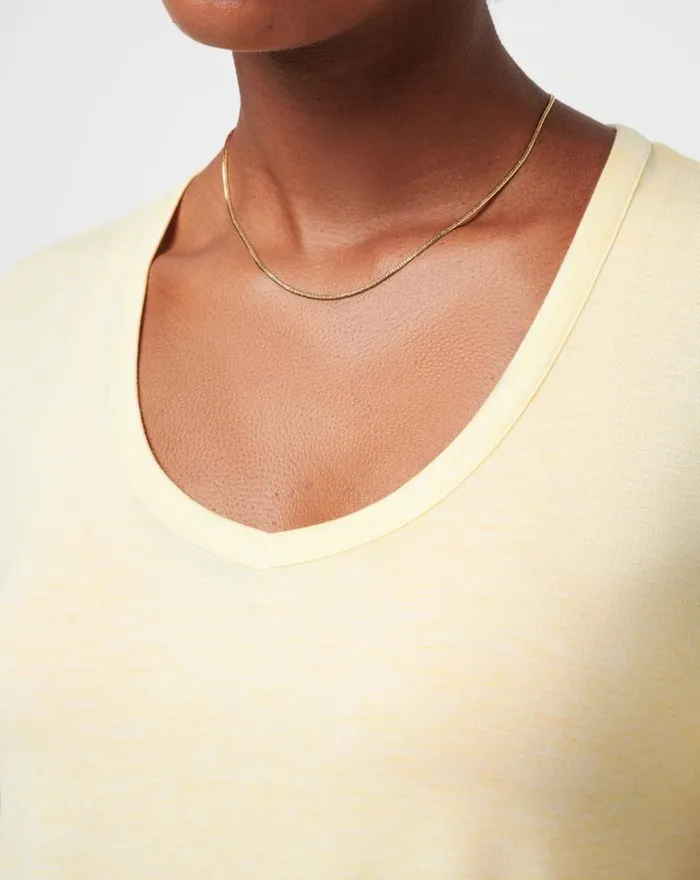 Women HERMOSA BEACH TISSUE TOP Heather Pale Banana TravisMathew Shirts and Tops