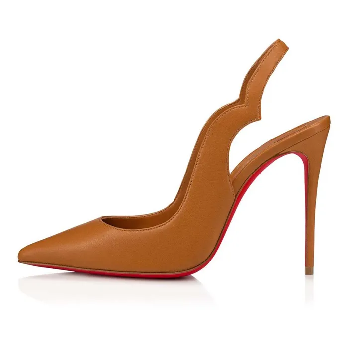 Women Hot Chick Sling 100 Mm Pumps 8211 Nappa Leather 8211 Nude 4 Nude Christian Louboutin Pumps