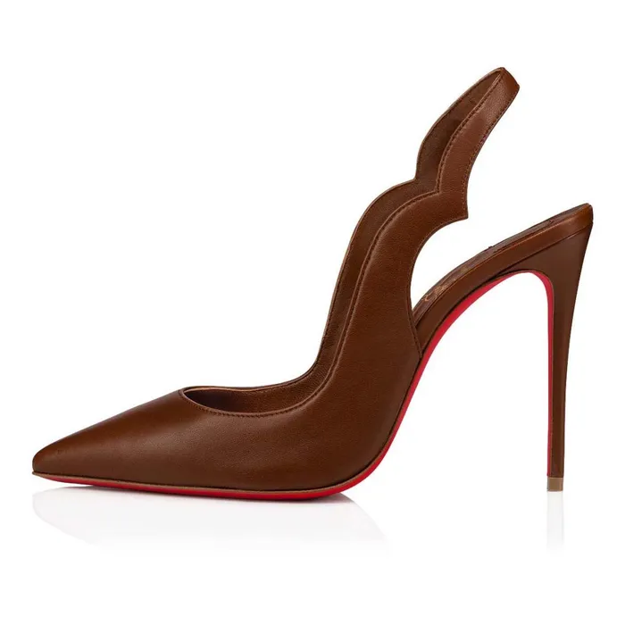 Women Hot Chick Sling 100 Mm Pumps 8211 Nappa Leather 8211 Nude 7 Nude Christian Louboutin Pumps