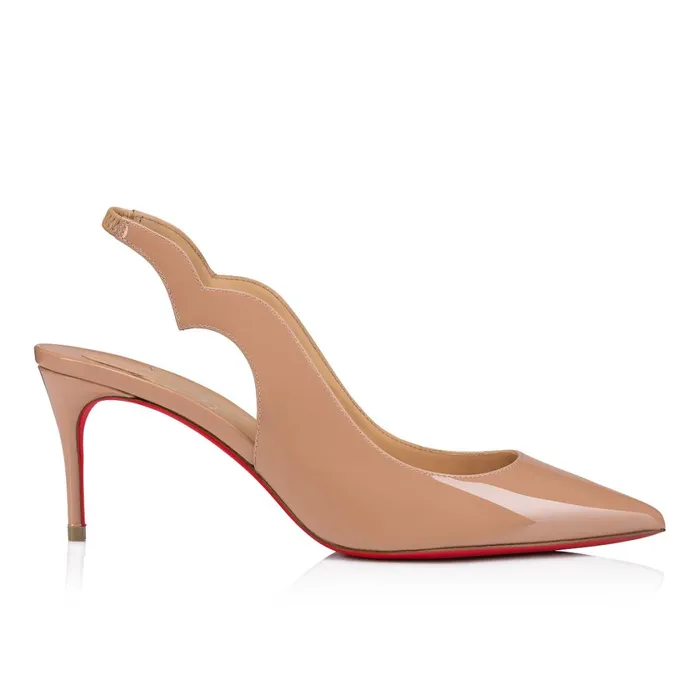 Women Hot Chick Sling 70 Mm Pumps 8211 Patent Leather 8211 Nude Nude Christian Louboutin Pumps