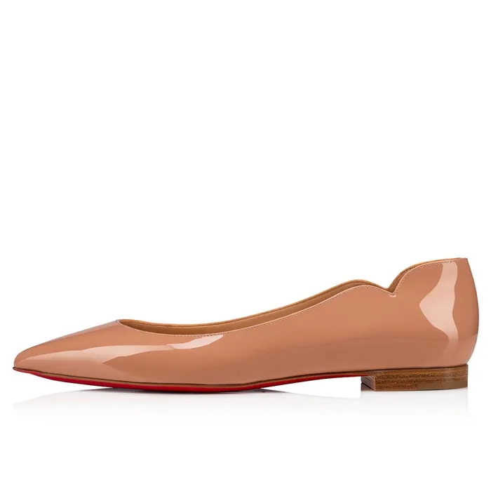Women Hot Chickita Ballerinas 8211 Patent Calf 8211 Nude Nude Christian Louboutin Flats