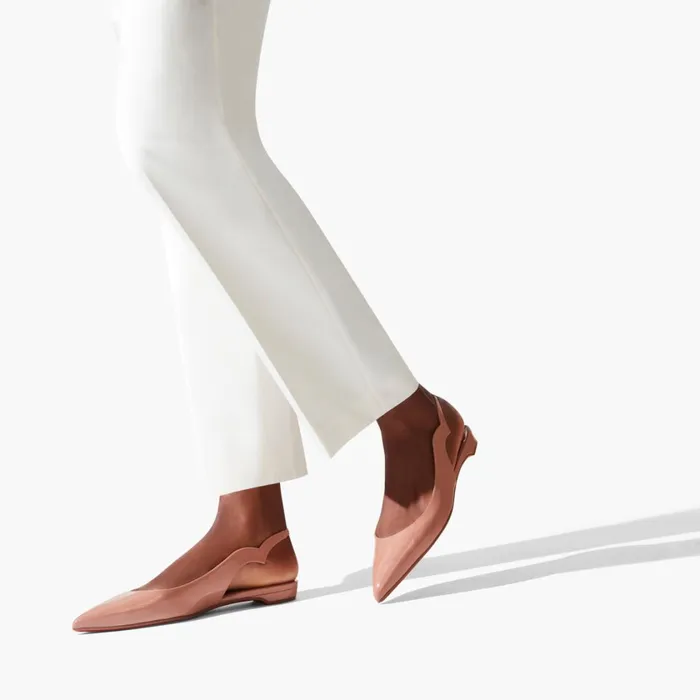 Women Hot Chickita Sling Ballerinas 8211 Patent Leather 8211 Nude Nude Christian Louboutin Flats