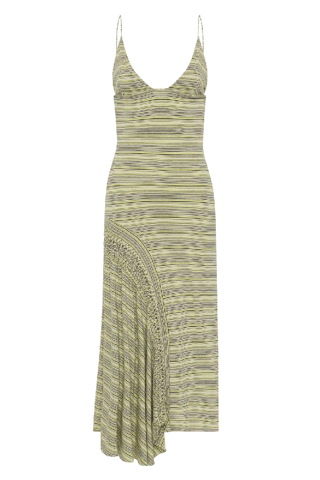Women Hyeres Midi Dress Lemon Navy Stripe Faithfull The Brand Dresses