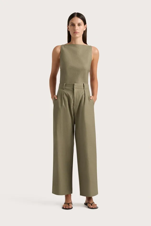 Women Ida Pant Khaki Faithfull The Brand Pants